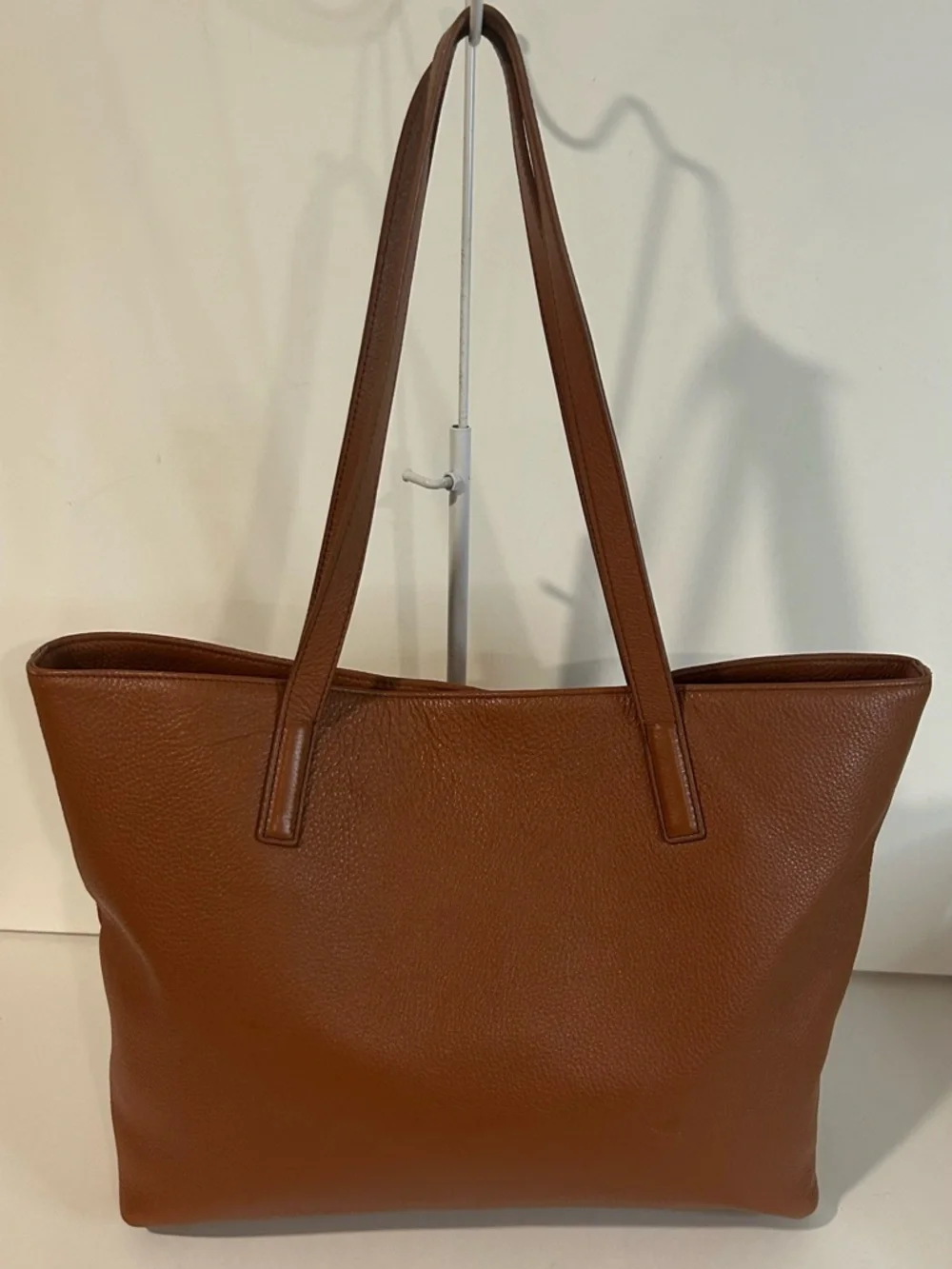 Quince Brown Leather Structured  Tote shoulder bag Large Everyday bag - Picture 4 of 13